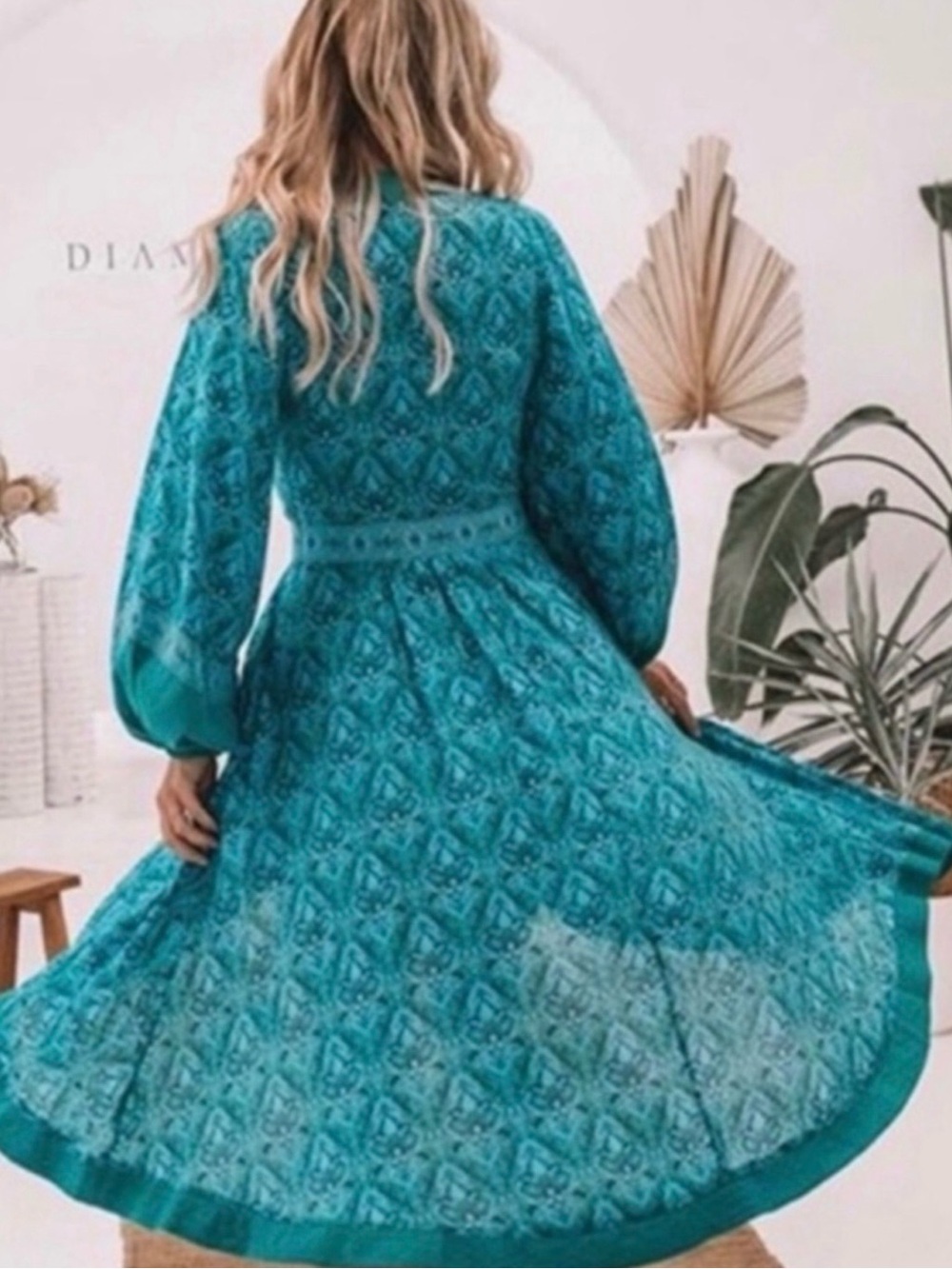 SPELL & THE GYPSY COLLECTIVE Teal Jewel Soiree Midi Dress in Emerald Sz. XS Boho - Picture 6 of 6